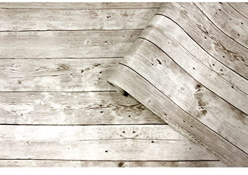 Cozylkx Papier Peint à Peler Et à Coller Pour Panneau De Bois Papier Peint En Vinyle Effet Bois Rustique Amovible En Détresse,1m × 45cm