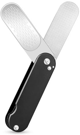Foldable Foot Files for Hard Skin,3 In 1 Stainless Steel Pedicure Foot Rasp File Callus Remover,Heel Scraper for Cracked Heels,Foot Care Tool for Wet Dry Feet,Soft & Smooth Heels(Black)