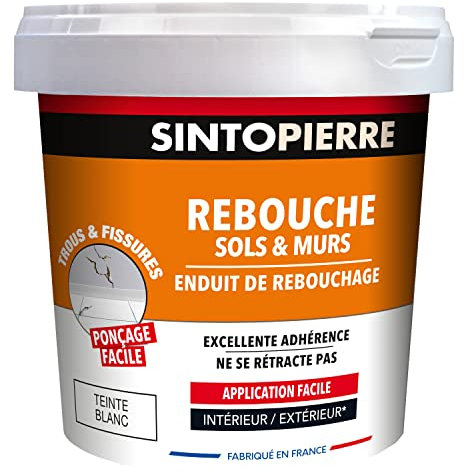 SINTOPIERRE - Enduit de Rebouchage Sols et Murs - Reconstitue les Parties Manquantes - Lissage Facile - Prêt à Emploi - Sans Odeur - Adhérence et Résistance Maximales - Technique Professionnelle - 2kg