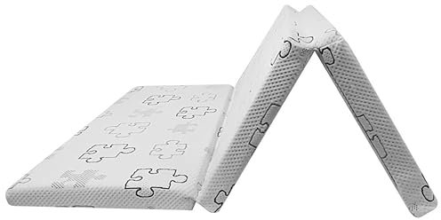 Fluss Schlafmatratze Faltbar 120x60x6 cm Tasche Puzzle