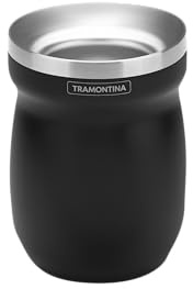 Tramontina Recipiente para Mate de Acero Inoxidable Color Negro 240 ml