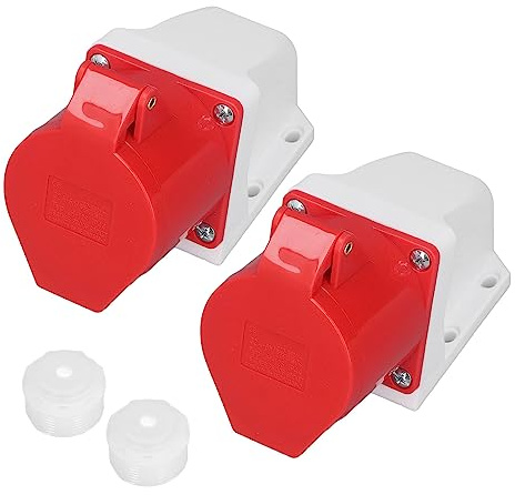 Enchufe Industrial, 2 Juegos De Enchufe Industrial De 5 Pines IP44, Impermeable, Trifásico, Conector De Enchufe Montado En Superficie, 32A, 220-380V, 240-415V