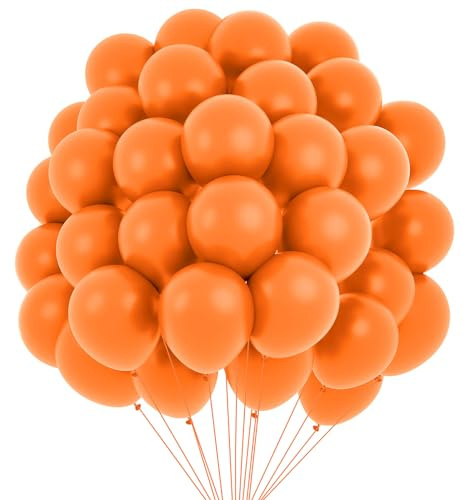 Halloween-Luftballons in Orange - Dekoration-Set mit Girlande für Geburtstag