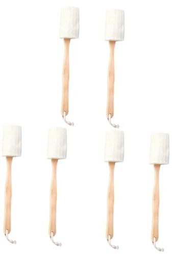minkissy 6 Stk Körperbürste Körperpeelingbürste Gesichtspeelingbürste Peelingbürste Für Den Körper Badebürste Mit Langem Griff Bambus Peeling-bürste Hölzern Ein Bad Nehmen