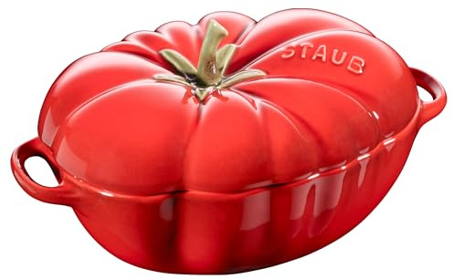 GGM Gastro | 1004997 | POLVERE | CERAMIQUE – Cocotte – Forma pomodoro Ø 160 mm – Ceramica – Rosso ciliegia