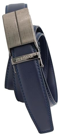 Zerimar, Cinturón para Hombre de Piel Vacuno Genuino, Hebilla Trinquete Automática y Ajustable, Ancho 31mm, Accesorio para Pantalones