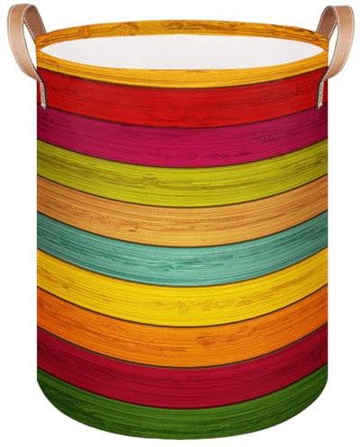 Großer Wäschekorb aus Holz, Regenbogen-Druck, faltbar, Aufbewahrungswürfel, Boxen für Kleidung, Schlafzimmer, Badezimmer, Wohnzimmer
