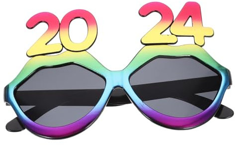 Garneck 5St 2024 Brille kinderferngläser kindergläser leuchtbrillen zu neujahr Brillen 2024 Partygeschenk für das neue Jahr Neujahrsparty-Brillen Plastikbrille 2024 Stk Colorful