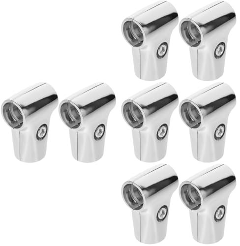 Gatuida 4 Sätze Anschlüsse Aus Edelstahl Vorhangstangenverbinder Erkerstangenverbinder Klemmverbinder Kleiderständer- Kleiderstangenhalter Rostfreier Stahl Silver 2 Stück * 4