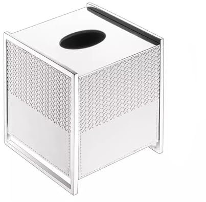 GLigeT Taschentuchbox Wohnzimmer Licht Luxus Tissue Box Kreative Edelstahl Leder Schublade Box Schlafzimmer Nachttisch Dekorative Desktop Ornamente Taschentücher Box Spender(Weiß)