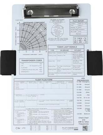 HOHOVYVY Planche à Genoux Pilote Aluminium Aéronautique Bloc-notes pour Pilotes pour écrire (VFR+A)