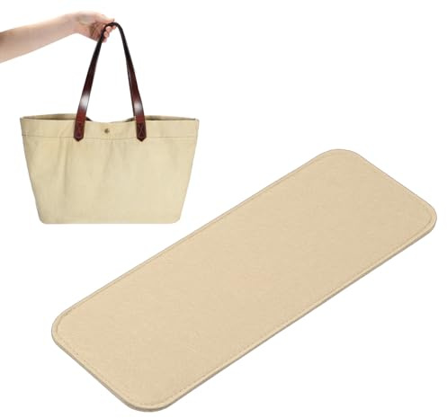 PATIKIL Filz-Bodenformer 12x5 Zoll, Taschenbodenformer Pad Handtaschenfutterplatte Einsatz Bogen-Ecke für Handtaschen Tote Umhängetasche Rucksack, Hellbeige