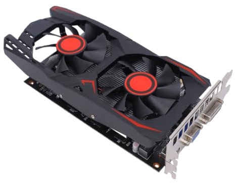 Gugxiom Tarjeta de Gráficos GPU, 6GB GDDR5 Tarjeta de Gráficos de Ventilador Doble de 192 bits para Juegos, Las Tarjetas de Gráficos por Computadora Admiten DVI VGA HD Interfaz Multimedia