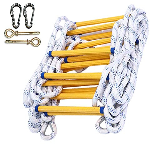 Scala di corda di emergenza antincendio scala per bambini e adulti 2-5 piani case multiuso resistente alla fiamma semplice uso con moschettoni