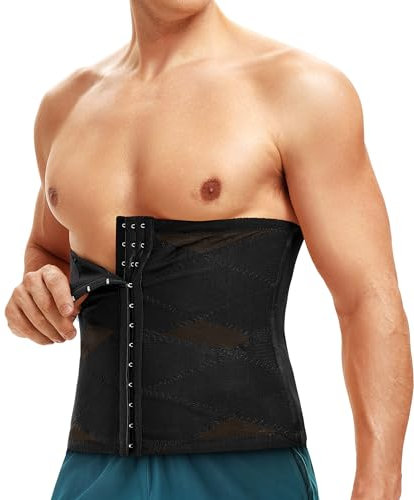 SCARBORO Taillentrainer für Herren, Faja, Körperformer, Bauchkorsett, Bauchband, Schwarz, XXX-Large