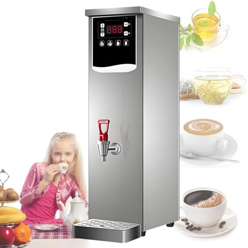 GJBMXSM Dispensador Agua Caliente 2500W,Hervidor Agua Comercial,Máquina Eléctrica Agua Caliente en Acero Inoxidable,Control Temperatura 30-100°C,para Té Boba,Café,Oficinas,Restaurantes,10.8L