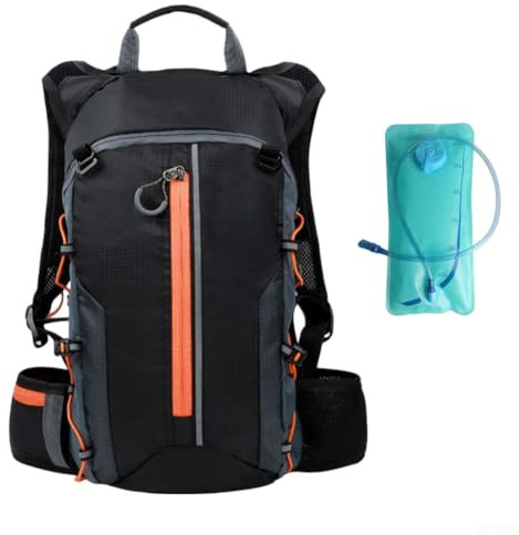 HavenDomicile Sac à dos de vélo imperméable et respirant 10 L, avec réservoir d'eau de 3 L, bandes réfléchissantes, pour la course, la randonnée, les sports de plein air (25 x 44 cm) (orange)