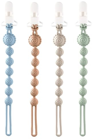 4 PCS Dummy Clip Personalised Set, Durable Dummy Clips Convenient Pacifier Clips, Easy to Use Pacifier Holder Suitable for Home Use Outdoor Trips and Other Occasions