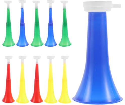 HEMOTON 12 Piezas Trompetas Vuvuzela Plegables de Plástico Megáfono Ajustable para Bocinas Portátiles para Animar Eventos Deportivos y Fiestas Escolares