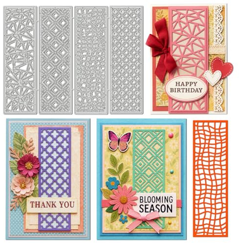 UNICRAFTALE 4pcs Rectangular Frame Grid Cutting Die for Card Making Reusable Carbon Geometric Theme Embossing Stencils Template Die Cut for DIY Scrapbooking Album Craft Decor 14.5x18.6cm