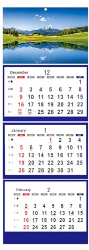 Calendario Vista 3 Meses 2026 | Programa para Visualización de 3 Meses - Planificador Mensual Enero 2026 a Febrero 2027 - Para Hogar, Oficina, Dormitorio, Estudio, Sala De Reuniones Y