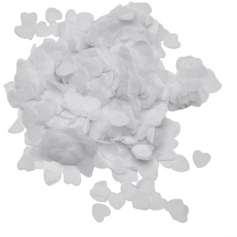 10000 coriandoli biodegradabili a forma di cuore, per matrimoni, compleanni, docce, lavori artigianali e decorazioni per feste (bianco)