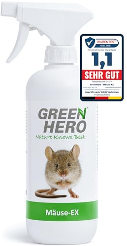 Mäuse Ex Spray zur Mäuseabwehr & Rattenabwehr, 500 ml Mäuseschreck gegen Mäuse & Ratten, Abwehrmittel für Haus, Dachboden, Garten & Outdoor, Mäusespray zum Vertreiben und als Abschreckung