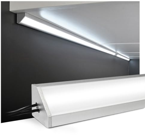 King Led - Barretta a Led Angolare con Misura Personalizzabile da 30cm a 200cm - Lampada LED per sottopensili piano cottura scrivania e piano di lavoro - Dimmerabile (80 cm, Luce Naturale 4000K)
