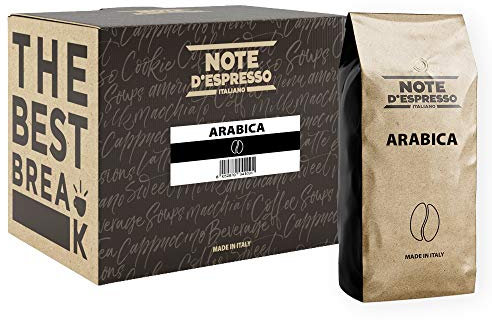 Note D'Espresso Arabica, Miscela di Caffe Torrefatto in Grani, 2 kg, Confezione da 2 x 1000 g