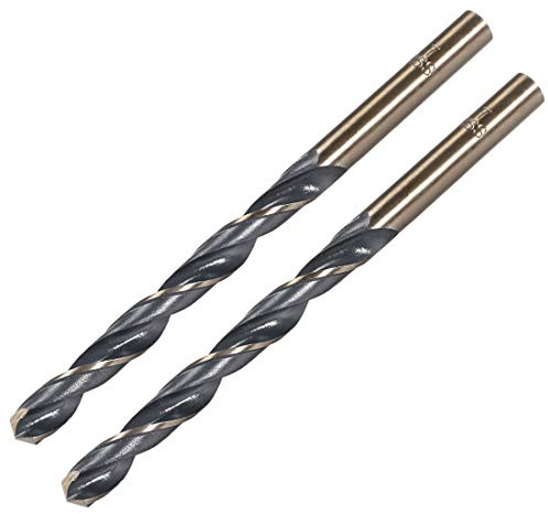 sourcing map 2pcs Straight Shank Twist Drill Bits 7mm Gold Titanium & Black Nitride Coated High Speed Steel (HSS) 4341 with 7mm Shank for Stainless Steel Alloy Metal Plastic Wood