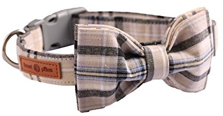 lionet paws Weich Baumwolle Fliege Hundehalsband mit Plastikschnalle Einstellbare Halsbänder für Große Hunde, Hals 40-60cm