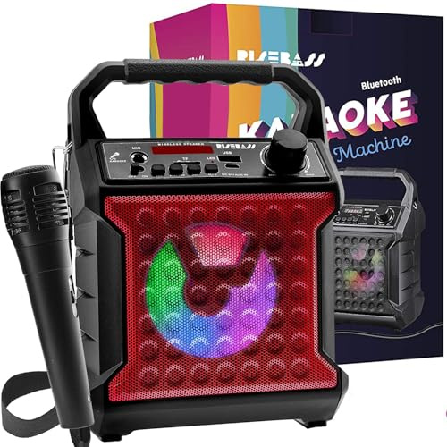 Risebass Bluetooth Party Speaker with Microphone - Graduation Gifts Portable Outdoor Speaker with Sing Along Karaoke - Small and Loud with Bluetooth SD AUX and USB Outdoor and Indoor