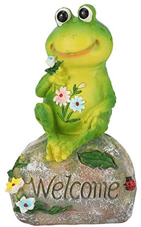 Ornements de Jardin Mignon Bienvenue Grenouille Pelouse Décoration Cour Décoration Grenouille Statue Pelouse Figurine Paysage Décoration (Grenouille Papa)