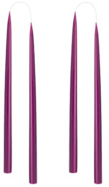 Kunstindustrien® Stabkerzen, Hergestellt in Dänemark, 42 Farben verfügbar, Tafelkerzen, Durchgefärbte Kerzen lange Brenndauer von 15 Stunden, Kerzen Set Geschenk, 4 Stück, 2,2 x 35 cm (Heidekraut)