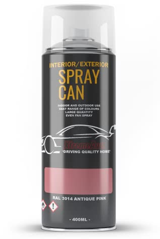 Xtremeauto Spray Paint Finish For Indoor And Outdoor Use Garden Cars Home Kitchen Bathroom Furniture Art Craft Bikes Radiators Metal Wood Plastic Glass UPVC Stone PVC RAL 3014 Antique pink