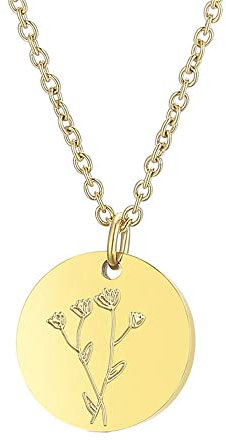 PAMTIER Damen Mädchen Geburt Blume Halskette für 12 Monate Blume Anhänger Halskette Schmuck für Geburtstag Muttertag Jubiläum Stil 7