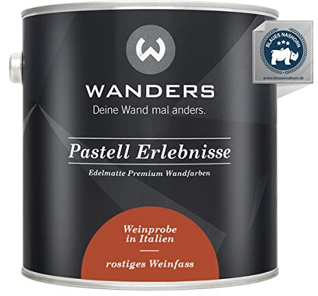Wanders Pastell Erlebnisse 2,5L - Rostiges Weinfass/Rostrot - Edelmatte Wandfarbe! Küchenmöbellack und Möbelfarbe. Kreidefarbe für Holz & mehr. Hohe Deckkraft, schnell trocknend