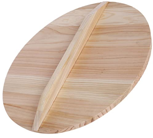 Zerodeko Wooden Wok Lid Round Natural Fir Wood Pot Cover Household Kitchen Splash Protection Cover for Frying Pan Style