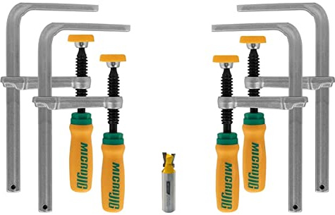 Micro Jig DVC-538MB-50 Matchfit Schwalbenschwanz-Klemmen (4 Stück exklusiv) + Matchfit Schwalbenschwanz-Fräser-Bit, 1,27 cm Schaftbündel