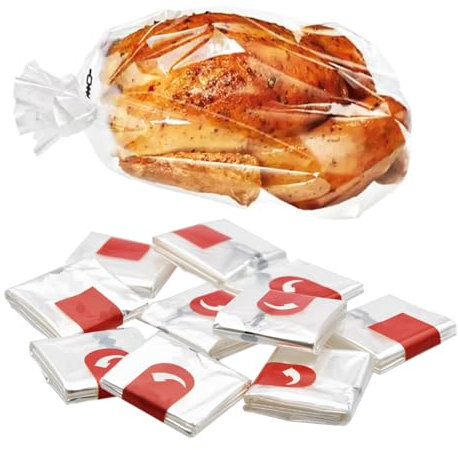 Sacchetti da Forno 38x24 cm per Cottura Sana e Veloce – 10 Pezzi Riutilizzabili per Carne, Pesce, Verdure – Adatti a Forno e Microonde, Resistenti al Calore, Antistrappo, Senza Bisogno di Olio o Burro