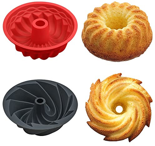 webake Molde redondo para tartas con forma de anillo pequeño, 2 unidades, 15 cm, antiadherente, para Savarin