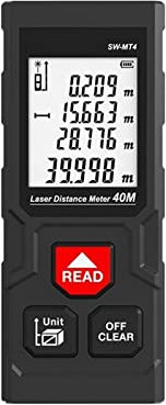 Samnuerly Land Surveying Equipment, Laser Distance Meter 40M 50M 100M 120M Rangefinder Laser Tape Range Finder Digital Roulette Ruler (SWMT4 40M X)
