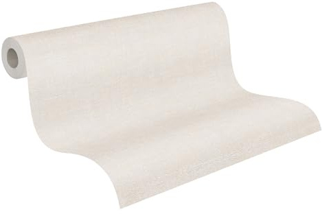 A.S. Création Bast-Vliestapete – Creme, Beige – 10,05 x 0,53 m | Einfarbig & vielseitig kombinierbar – matte Wandtapete, ansatzfrei & spurlos abziehbar – für Wohn-, Schlaf- & Arbeitszimmer