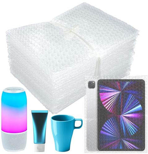 50 Stück transparente Luftpolstertaschen, 20,3 x 25,4 cm, doppelwandige Luftpolstertaschen, Verpackungszubehör für Lagerung, Versand, Umzug, Transport und Verpackung