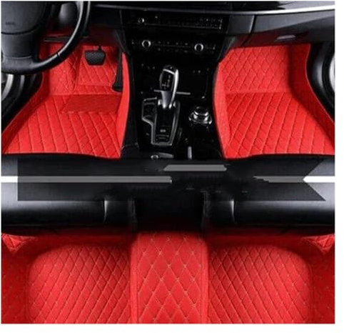 Automatten Auto Boden Matte Für Nissan Für Micra Für März Für Machi K12 2003-2009 Schmutz-beständig Pads Boden Teppiche Fuß Matten Auto Zubehör Automatte Fußmatte (Farbe : Racing Red)