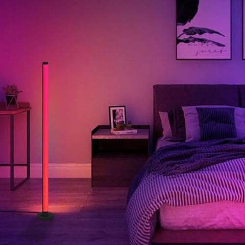 LED-Stehlampe, Eck-Stehlampe, Eck-RGB-Stehlampe mit Musiksynchronisation, Farbwechsel-Stehlampe mit Fernbedienung, Ambiente-Ecklampe mit 1000 Farben für Barraum