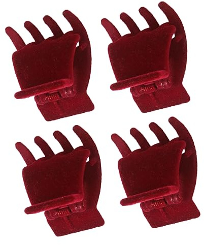 MAGICLULU Samt Haarklammern 4Er Set Kleine Klauenclips Für Damen Und Mädchen Feines Haar Styling Zubehör Kompakt Tragbar Für Alltag Party Und Frisurgestaltung