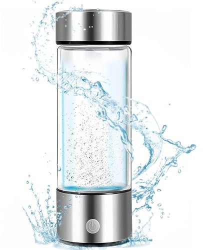 Generador De Agua Hidrogenada,420ml Portátil Taza Rica En Hidrógeno Botella De Agua Rica Botella De Agua Rica En Hidrógeno Para Viajes a Casa,Agua Oxigenada,Plata Hydrogen Water Machine