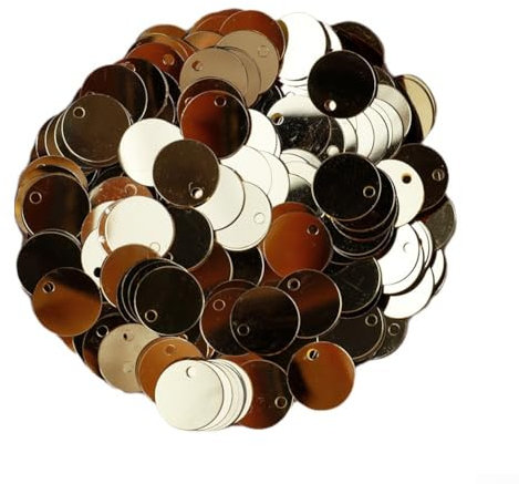 EXTRWORY 10 mm Runde Plastik Pailletten Große Pailletten mit Loch DIY Pailletten für selbstgemachten Schmuck und Kleidung(gold)