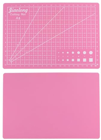 sourcing map A5 Self-Healing Cutting Mat 9x6 Double-Sided Craft Cutting Board for DIY Art Work Sewing Cutting, Pink